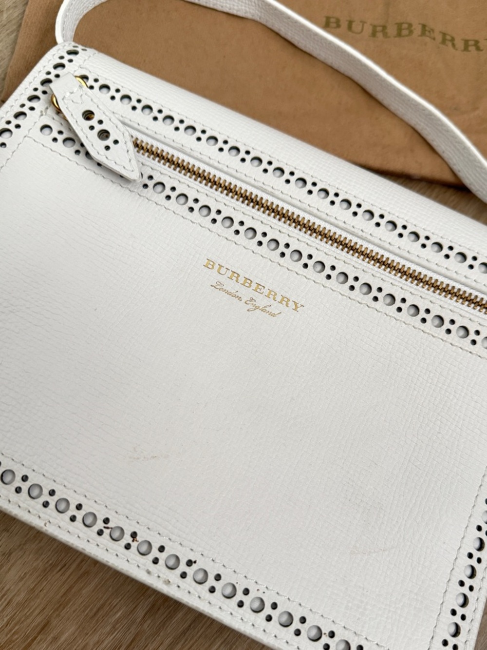 Burberry Macken White Fringe Leather Crossbody Bag Tassel - Picture 10 of 12